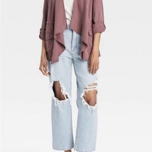NWT-Women's Drapey Cargo Jacket - Knox Rose Burgundy size M